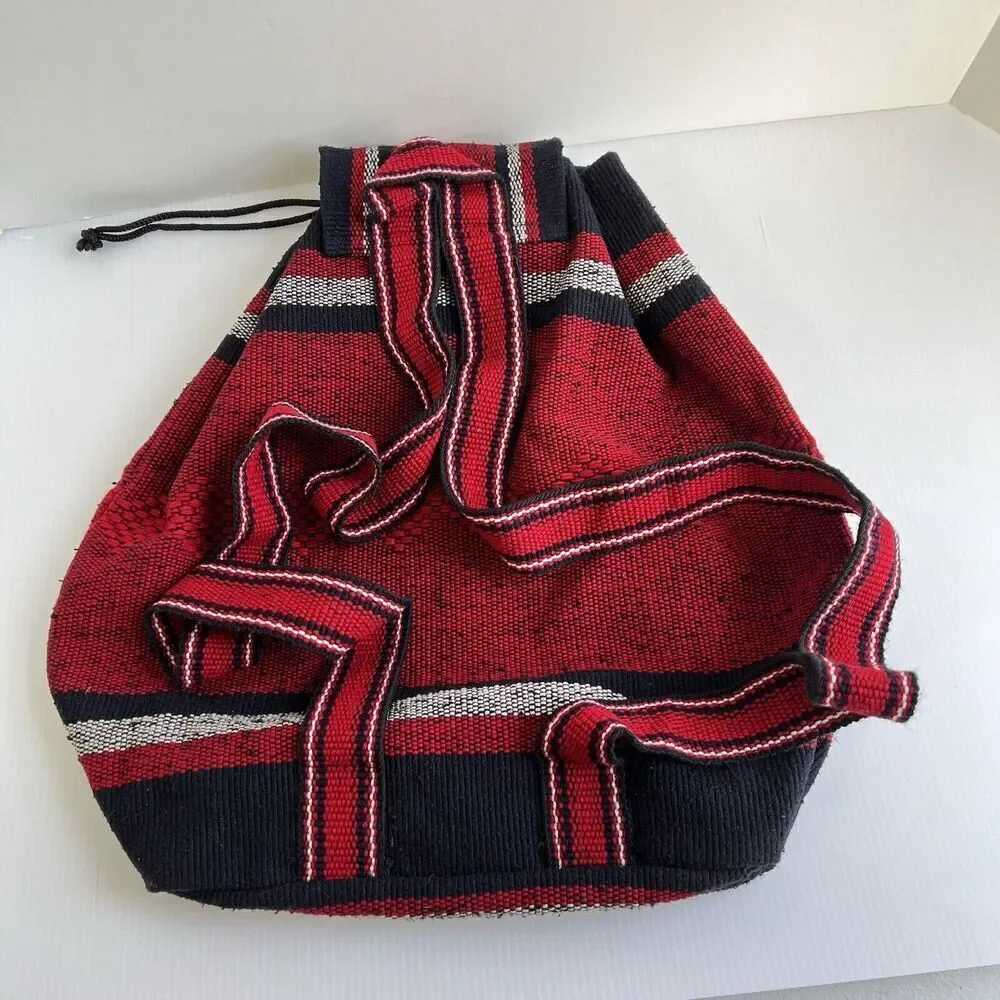 Houston Texans NFL Unisex Mexican Falza Blanket Drawstring Backpack Red / Navy